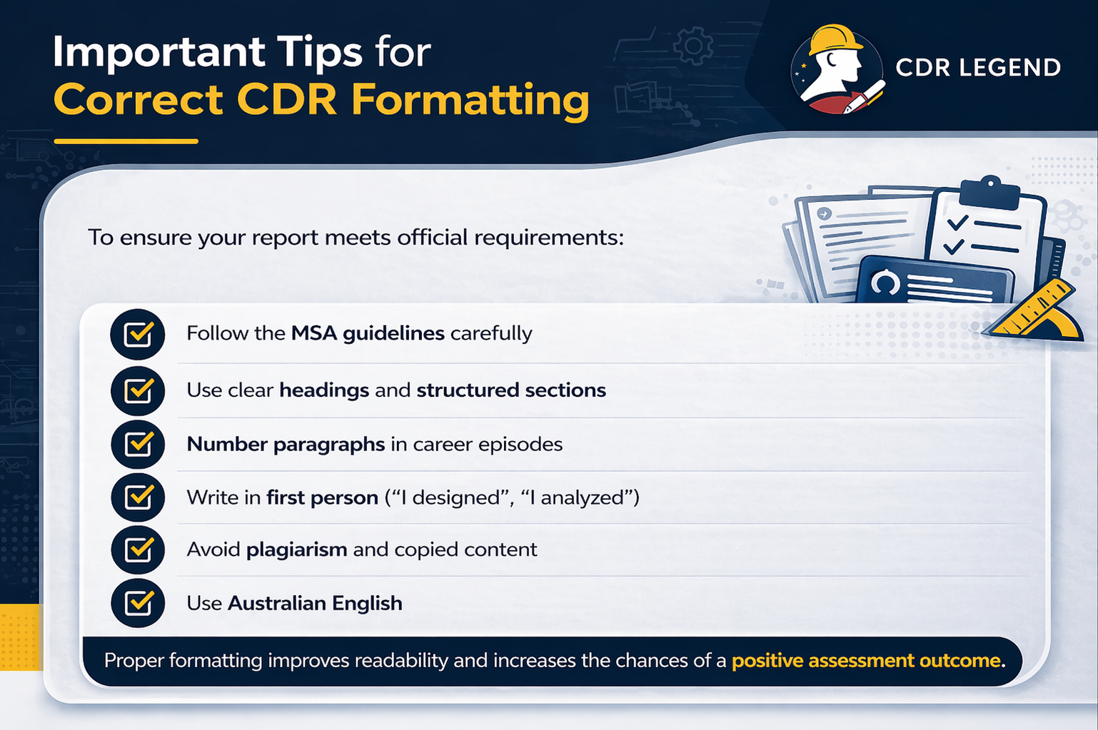 Important Tips for Correct CDR Formatting